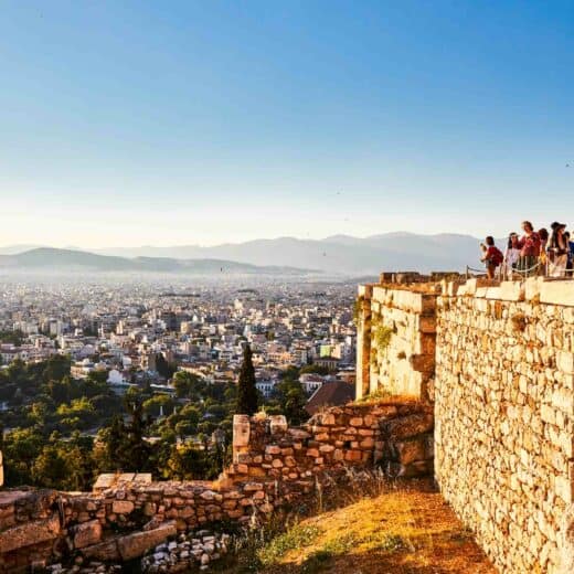 A view of Athens from a mountain.