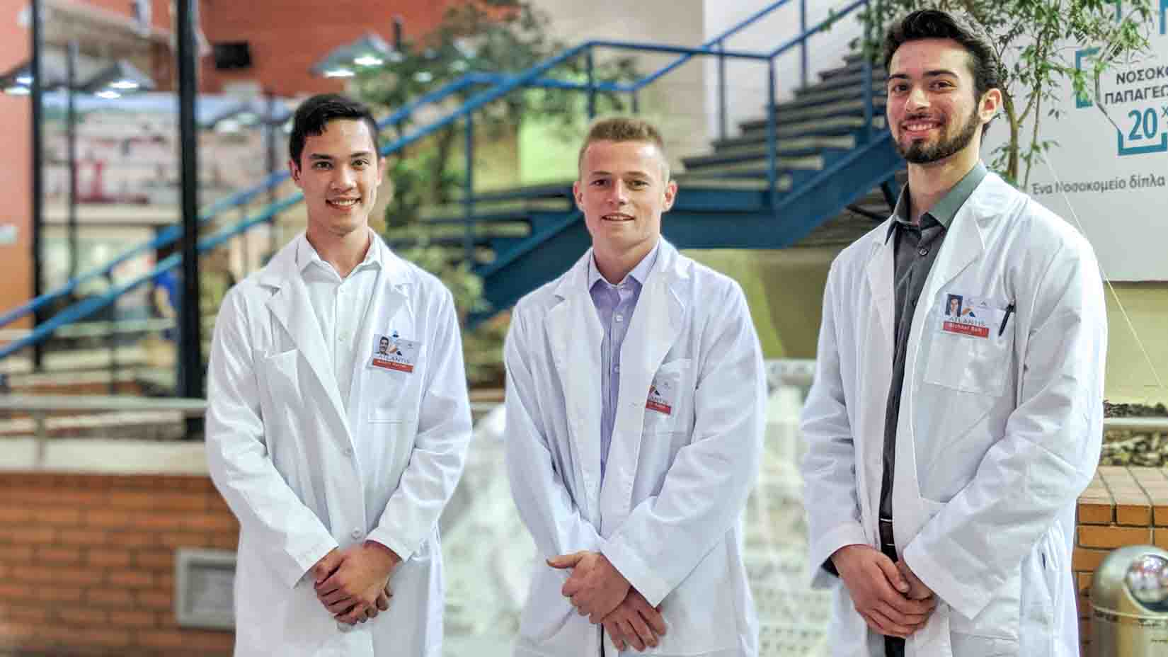 Students in the hospital where they are shadowing.