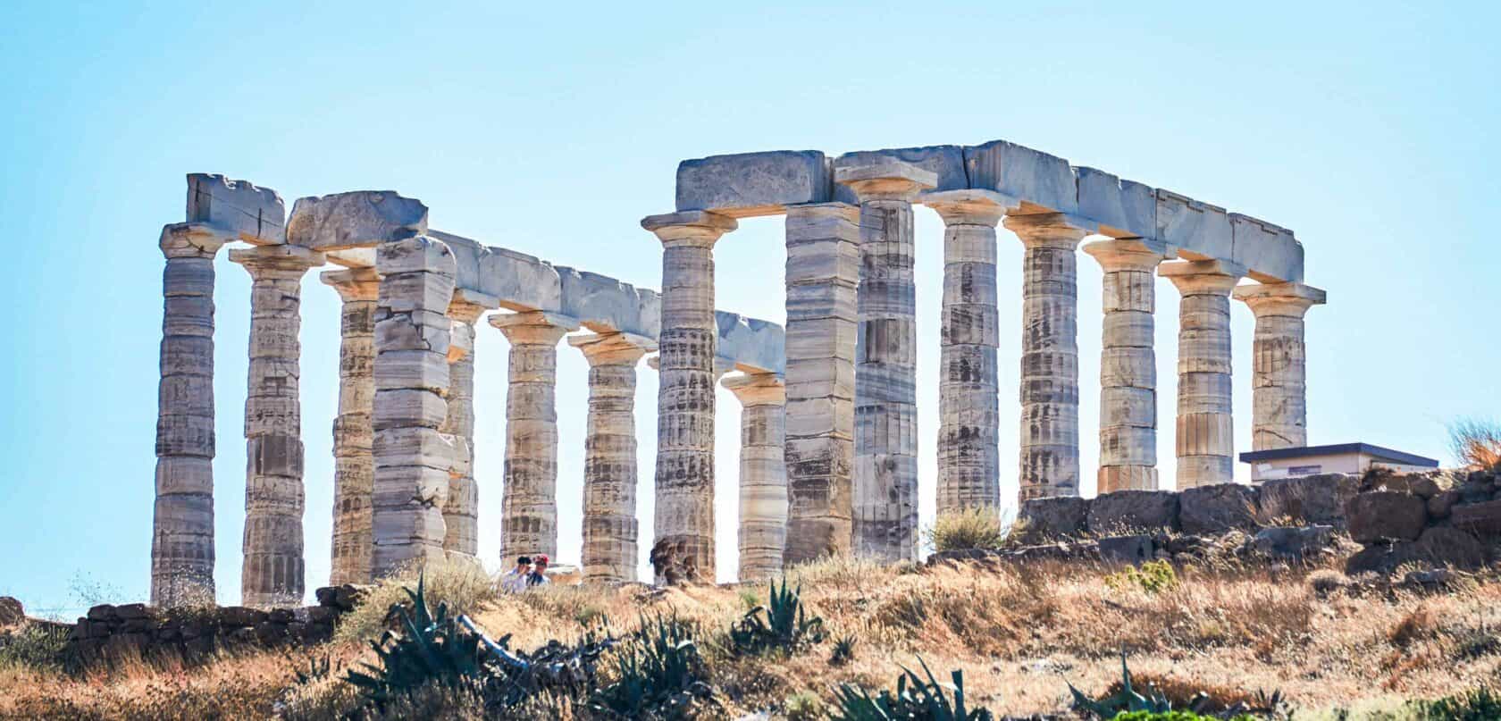 Greek columns in Athens, Greece.